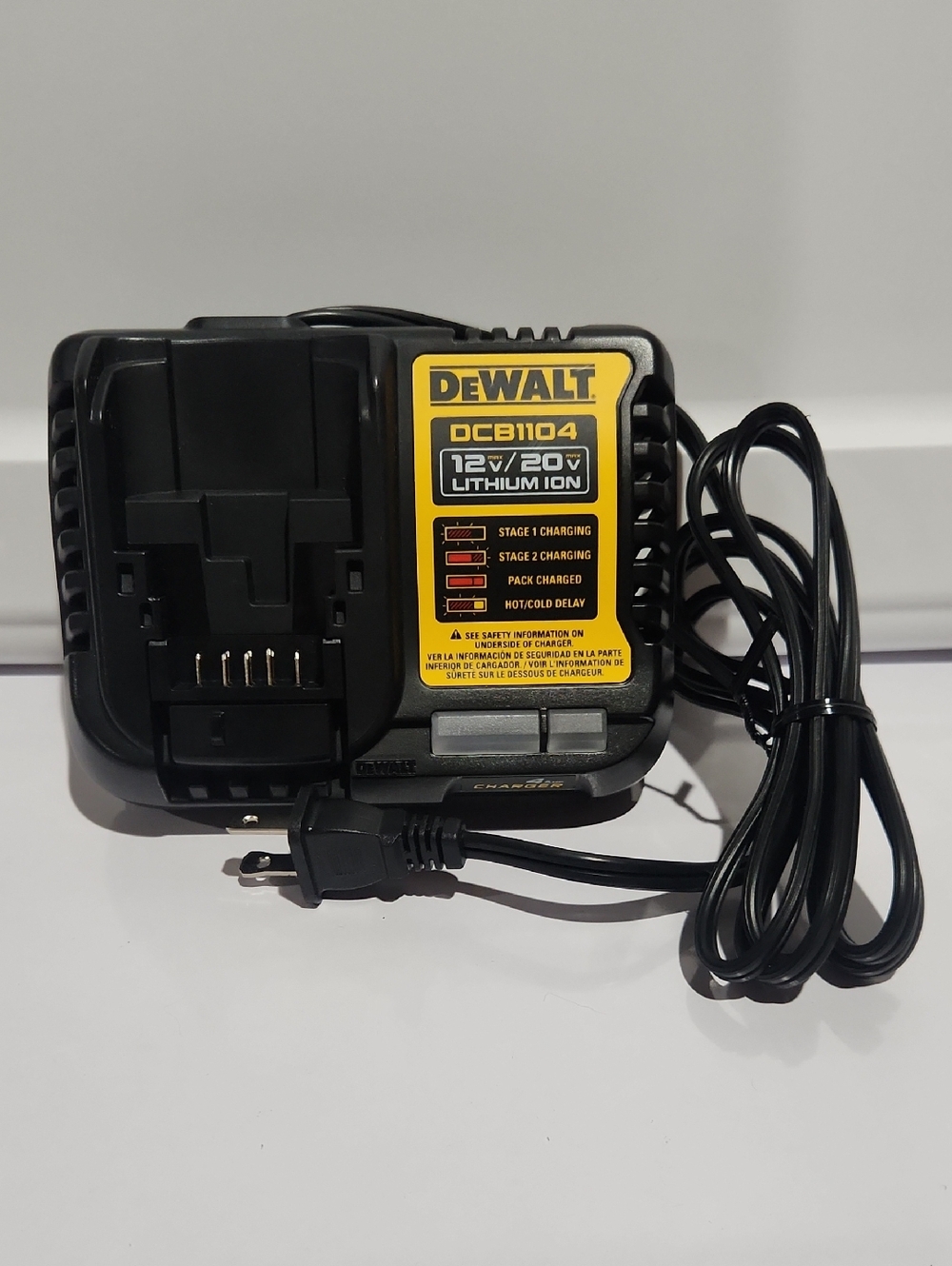 DEWALT DCB1104 12V/20V Lithium Ion Battery Charger - NEW - No Battery Included